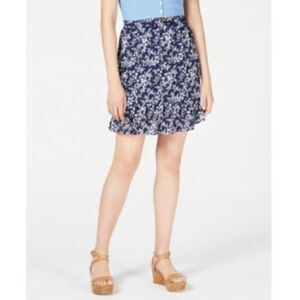 Size XS Maison Jules Womens Floral Flounce A-Line Skirt